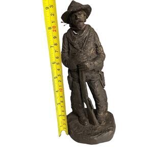 Michael Garman Buffalo Hunter Cowboy Sculpture Signed Retired Vintage 1987 FLAW